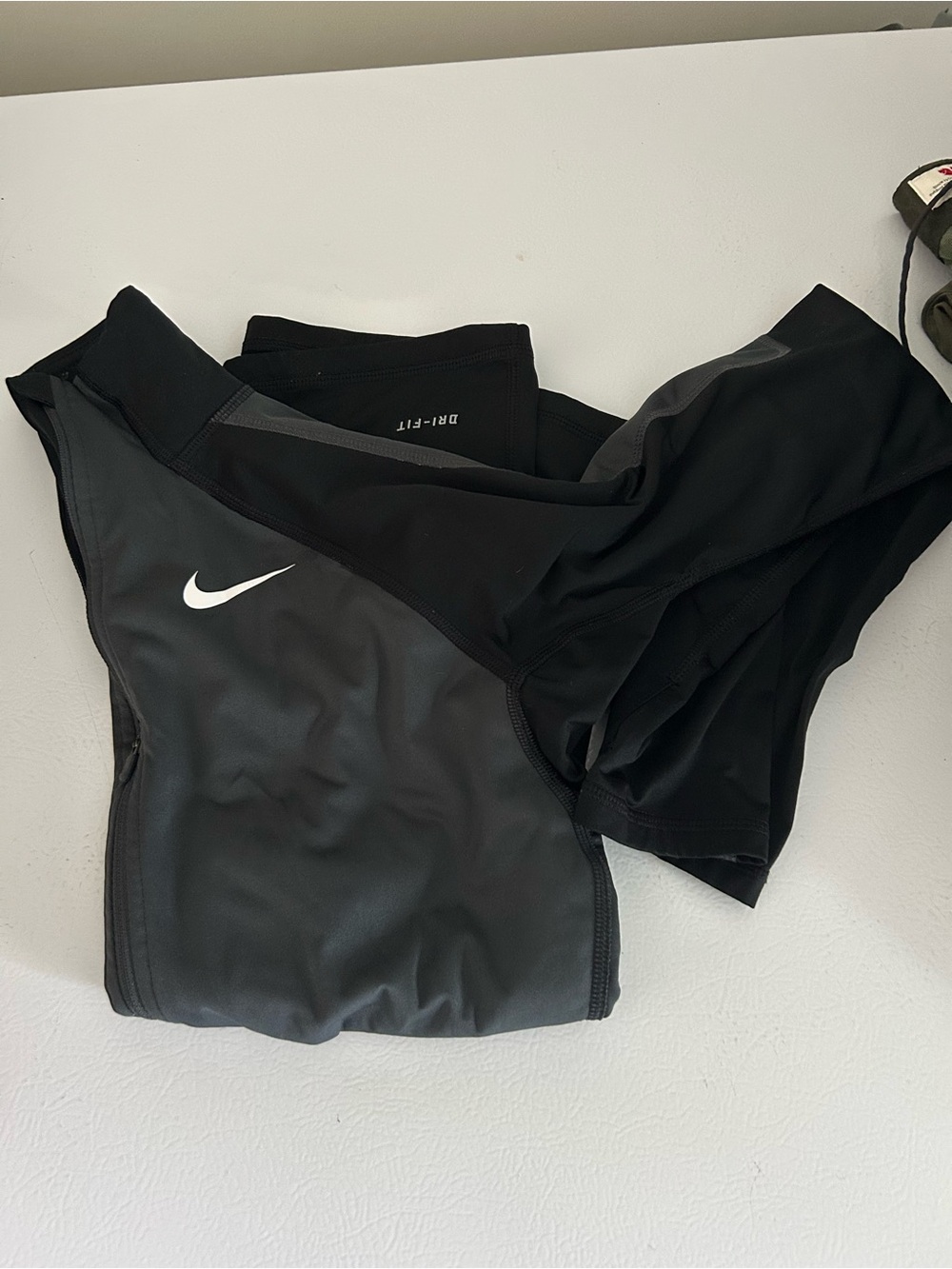 Nike Black and Gray Dri-FIT ยพ zip long sleeve